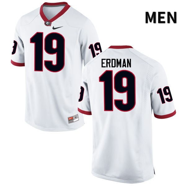 Georgia Bulldogs Men's Willie Erdman #19 White Stitched College UGA Football Jersey 23IM014GU